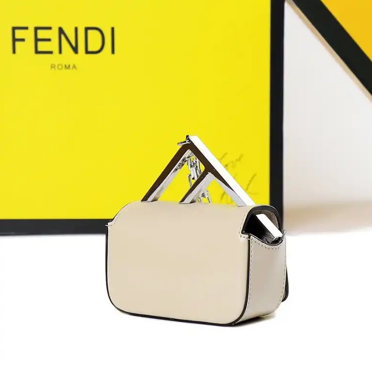 Vintage HOT Calf Nano F Fendi Bag In Beige Leather 0701
